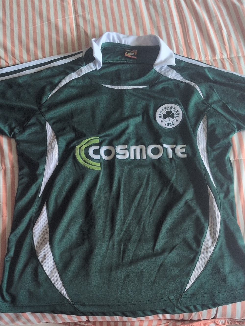 Panathinaikos Green Soccer Jersey with White Collar
